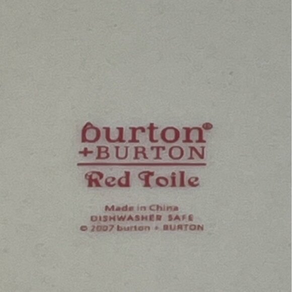Burton & Burton Red Toile Transferware Dinner Plate 10" - Picture 3 of 4